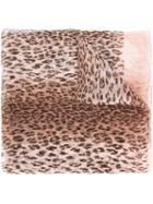 Salvatore Ferragamo Leopard Print Scarf, Women's, Brown, Silk