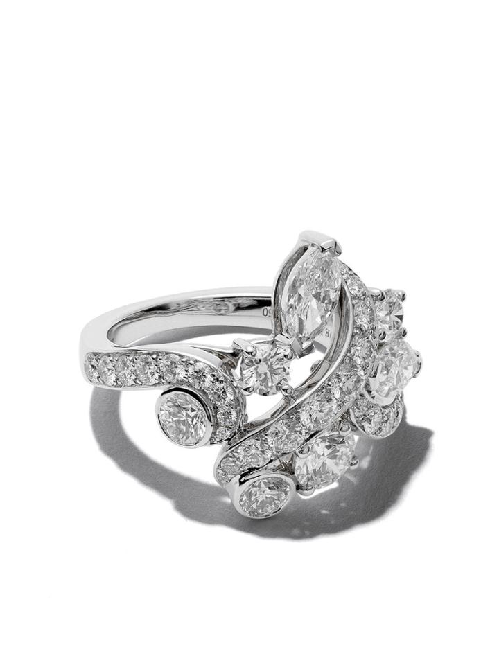 De Beers 18kt White Gold Adonis Rose Cluster Diamond Ring
