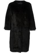 Ermanno Scervino Fur Coat, Women's, Size: 44, Black, Mink Fur/lamb Skin/polyester/cupro