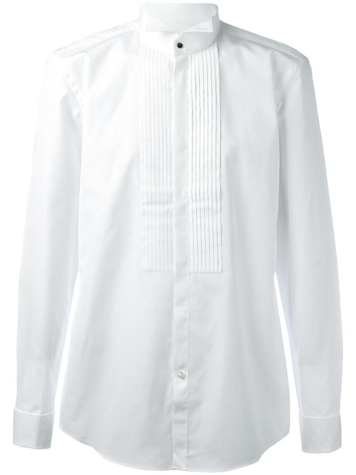Boss Hugo Boss Pleated Front Shirt, Men's, Size: 42, White, Cotton
