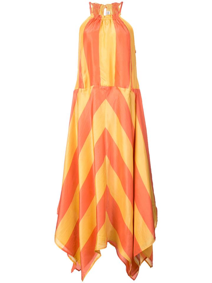 Apiece Apart Striped Halterneck Dress - Yellow & Orange