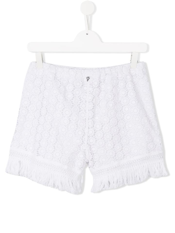 Dondup Kids Crochet Shorts, Girl's, Size: 14 Yrs, White