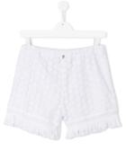 Dondup Kids Crochet Shorts, Girl's, Size: 14 Yrs, White