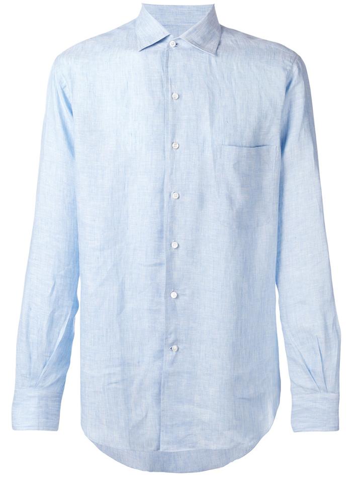 Loro Piana Chest Pocket Shirt, Men's, Size: Xxxl, Blue, Linen/flax