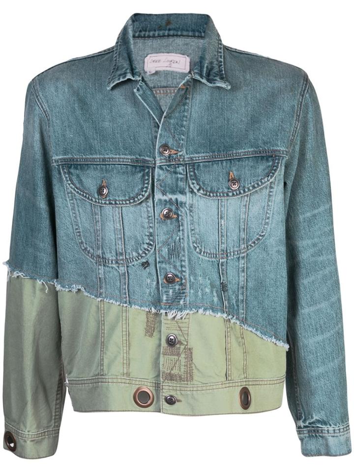 Greg Lauren Denim Contrast Jacket - Blue