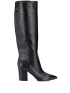 Sergio Rossi Knee High Leather Boots - Black