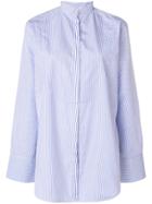 Toteme Stripe Mandarin Collar Shirt - Blue