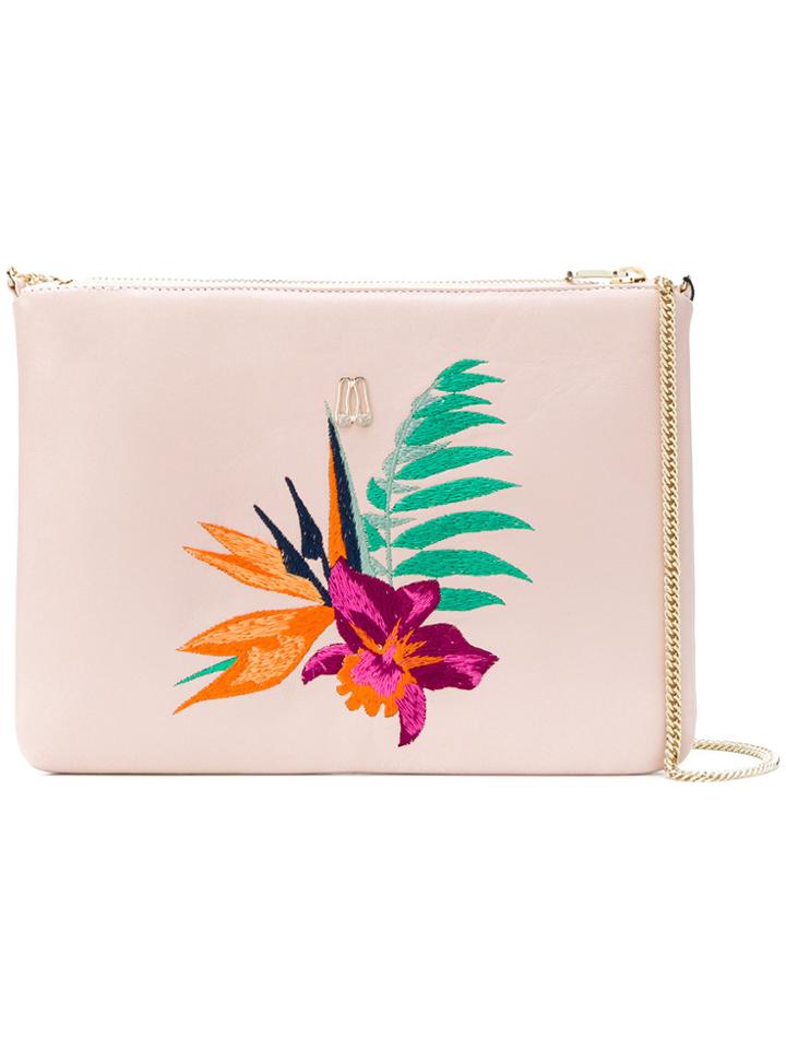 Pretty Ballerinas Floral Embroidered Bag - Pink & Purple