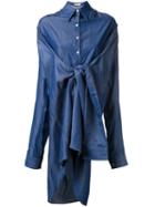 Fad Three Oversized Wrap Detail Shirt, Women's, Blue, Tencel