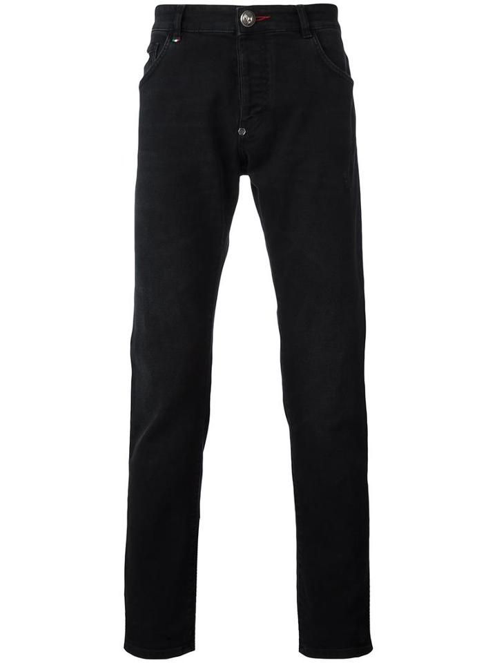 Philipp Plein Super Straight Cut Jeans, Men's, Size: 33, Black, Cotton/spandex/elastane