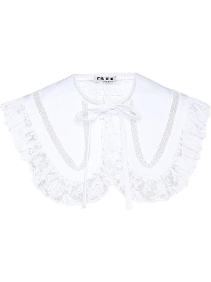 Miu Miu Poplin Lace Collar - White