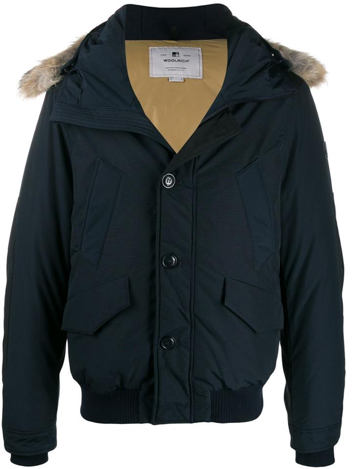 Woolrich Panelled Padded Jacket - Blue