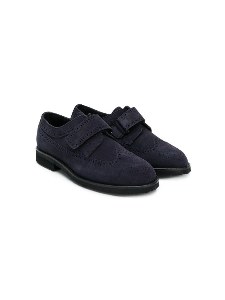 Gallucci Kids Navy Blue Suede Brogue Shoes