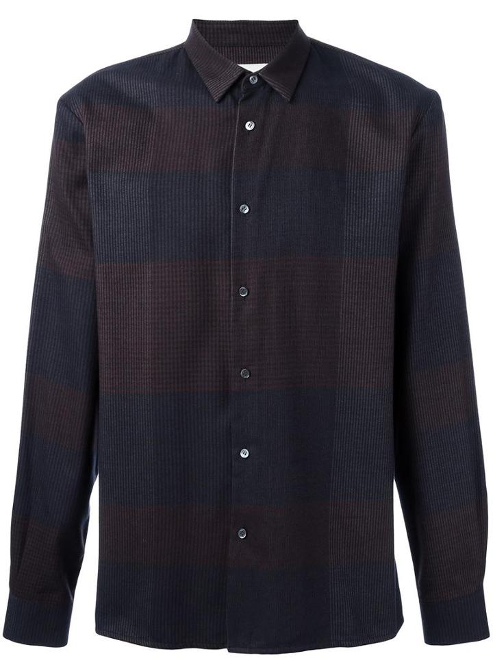Stephan Schneider Striped Pattern Shirt, Men's, Size: Large, Blue, Cotton
