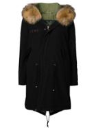 Mr & Mrs Italy Customisable Mid-length Parka - Black