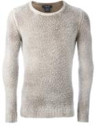 Avant Toi Pile Effect Crew Neck Sweater, Men's, Size: Medium, Nude/neutrals, Cashmere/merino
