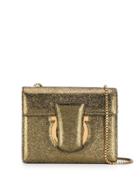 Salvatore Ferragamo Logo Shoulder Bag - Gold