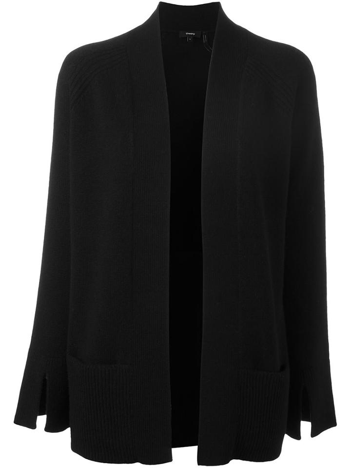 Theory Open Cardigan, Women's, Size: Small, Black, Cashmere