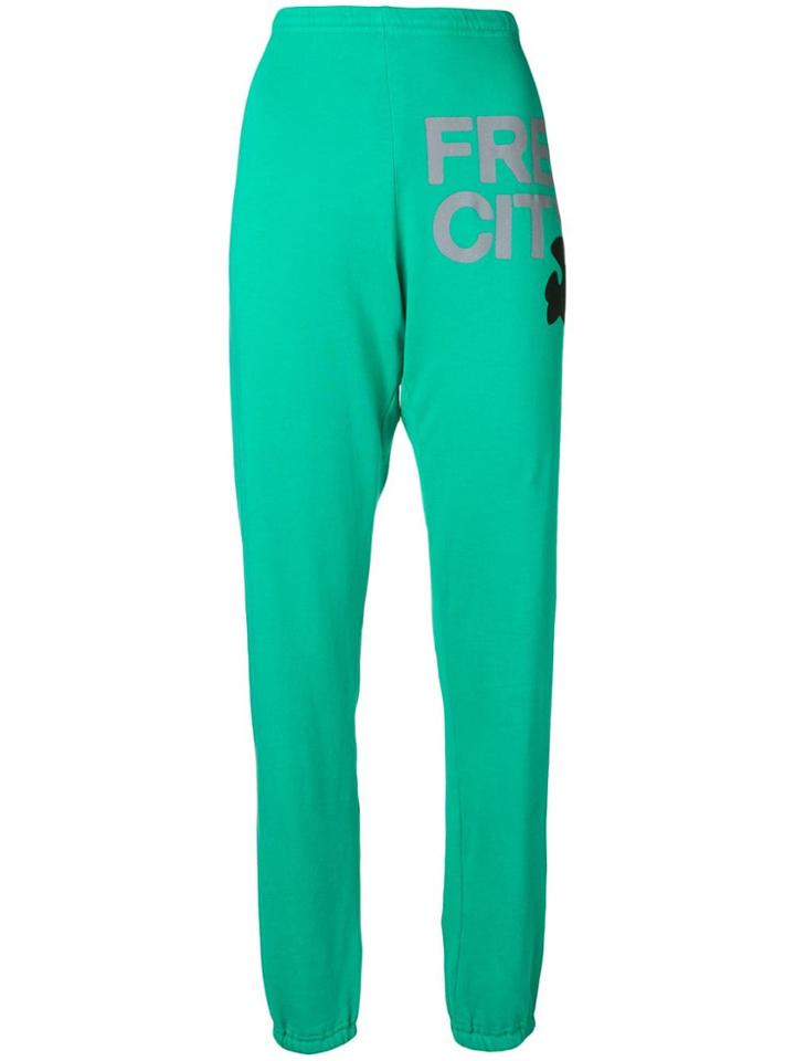 Freecity Logo Print Track Pants - Green