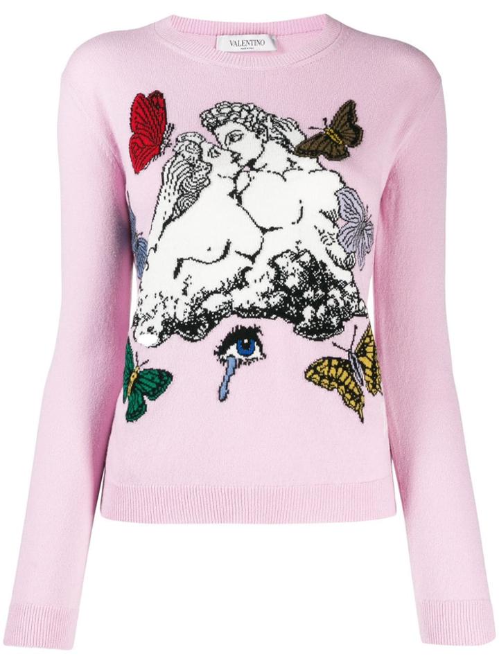 Valentino Jacquard Knitted Jumper - Pink
