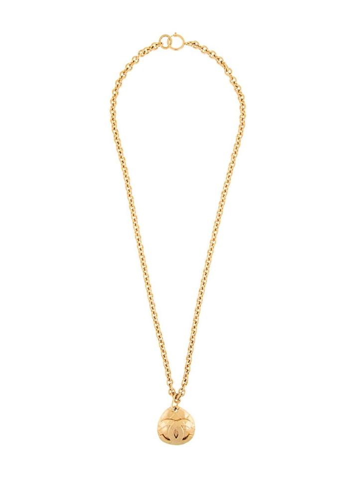 Chanel Vintage Oval Medallion Long Necklace - Metallic