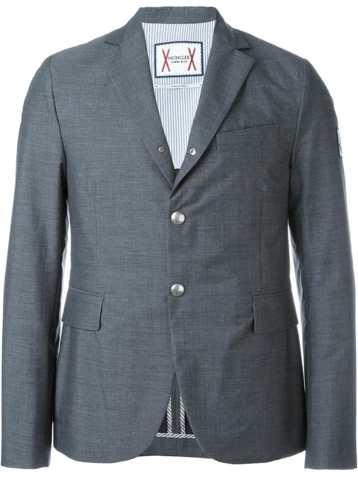 Moncler Gamme Bleu Arm Patch Blazer - Grey