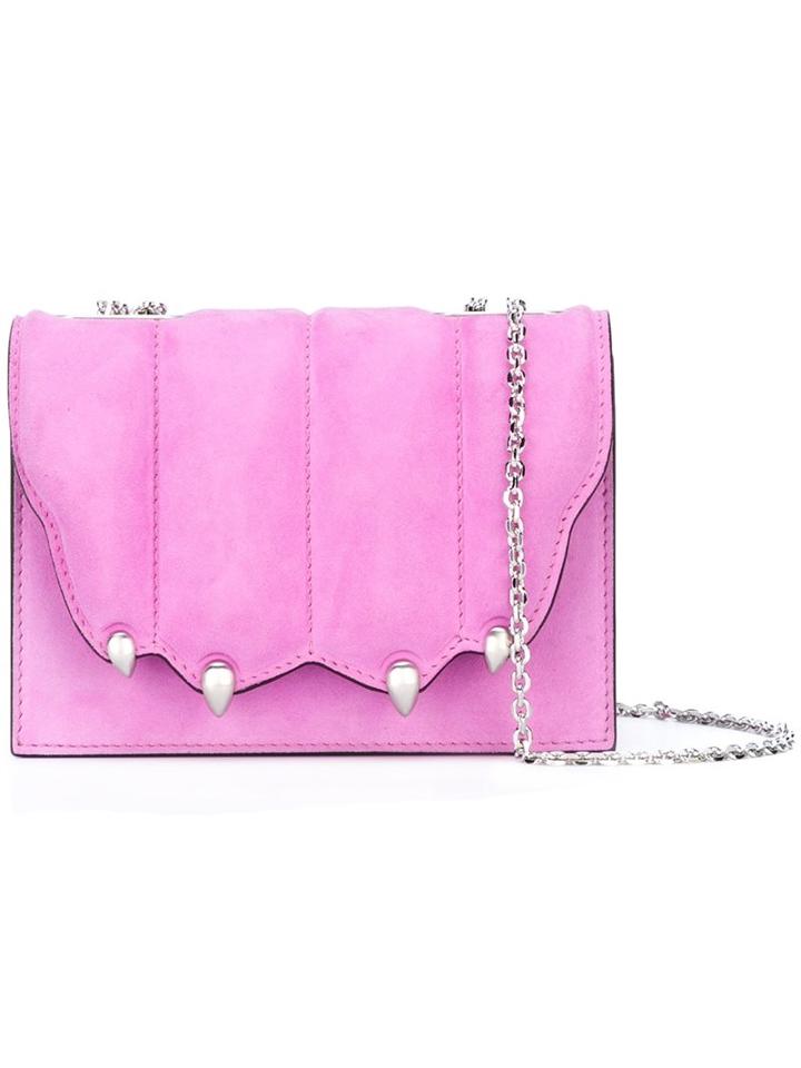 Marco De Vincenzo Paw Effect Cross Body Bag, Women's, Pink/purple, Calf Suede/leather
