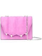 Marco De Vincenzo Paw Effect Cross Body Bag, Women's, Pink/purple, Calf Suede/leather