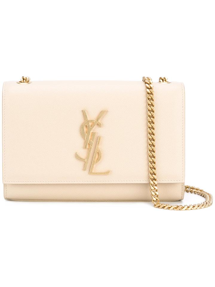 Saint Laurent - Small Monogram Shoulder Bag - Women - Calf Leather - One Size, Nude/neutrals, Calf Leather