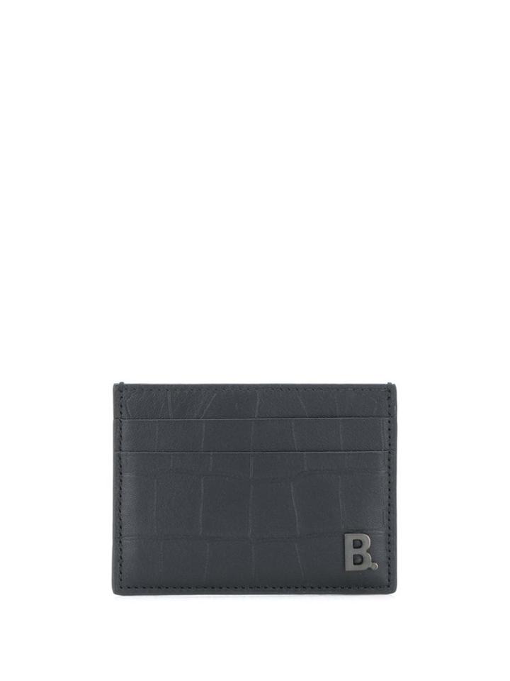 Balenciaga B Plaque Card Holder - Black