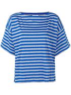 Marni Striped Slash Neck Tee - Blue