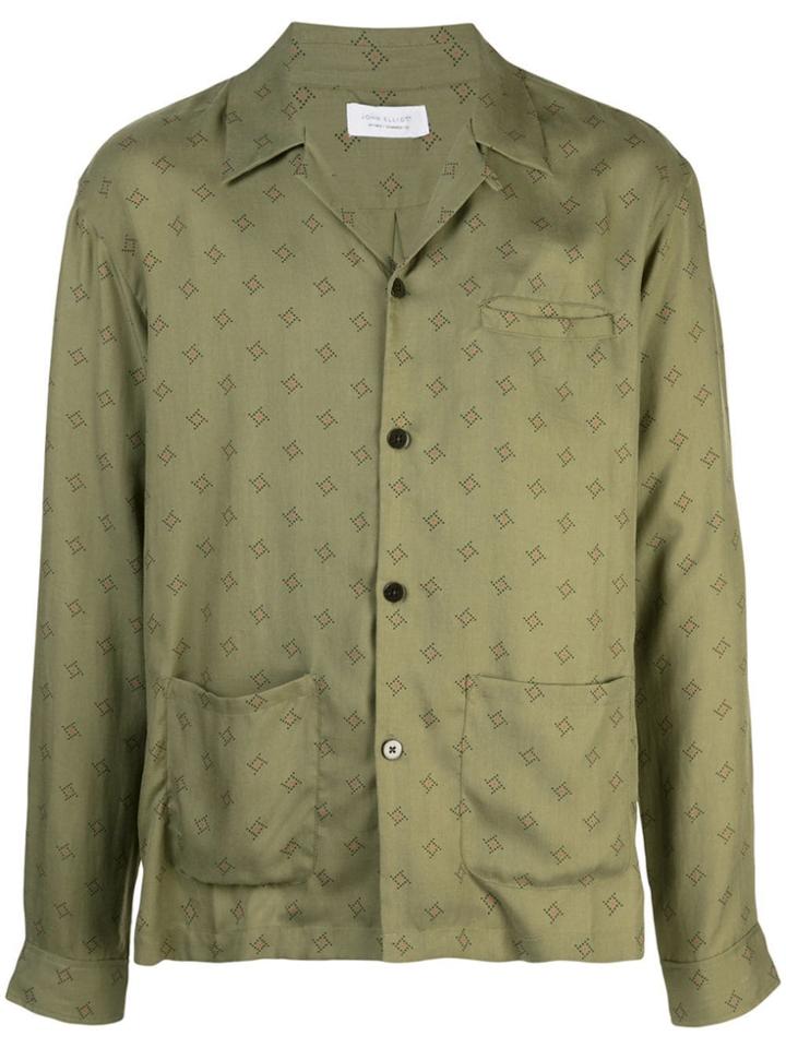 John Elliott Dotted Print Shirt - Green