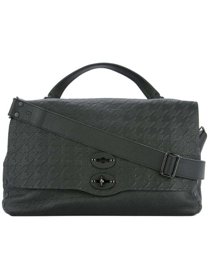Zanellato Houndstooth Detailed Satchel Bag - Black