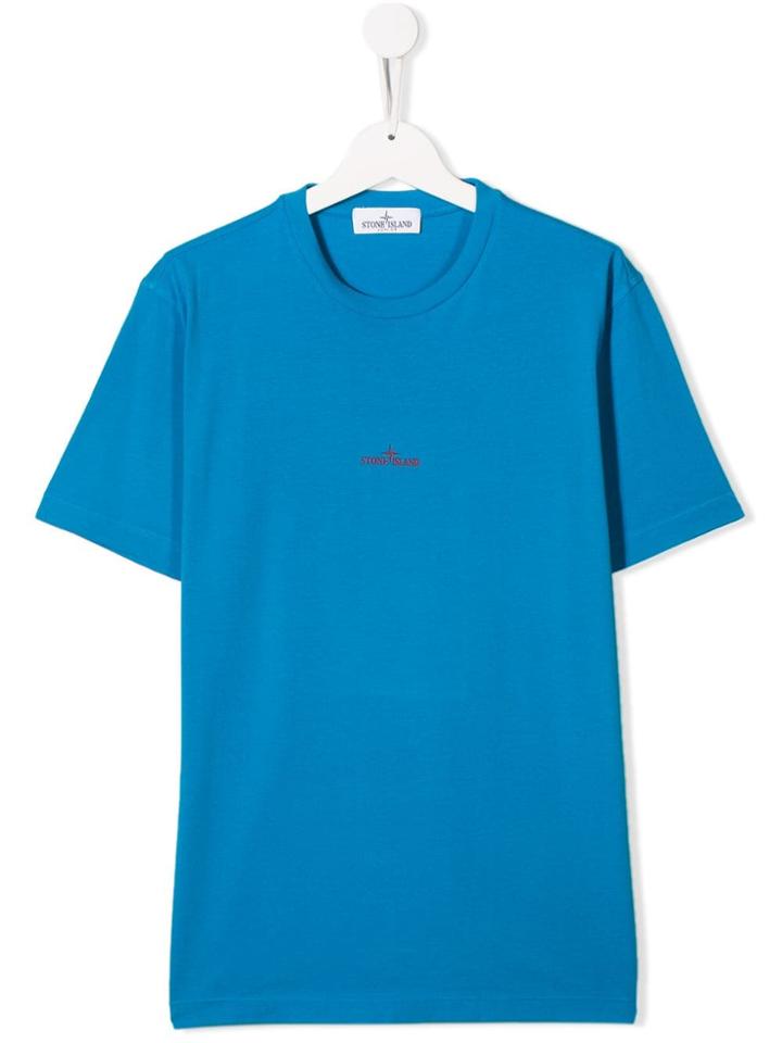 Stone Island Junior Teen Printed Logo T-shirt - Blue