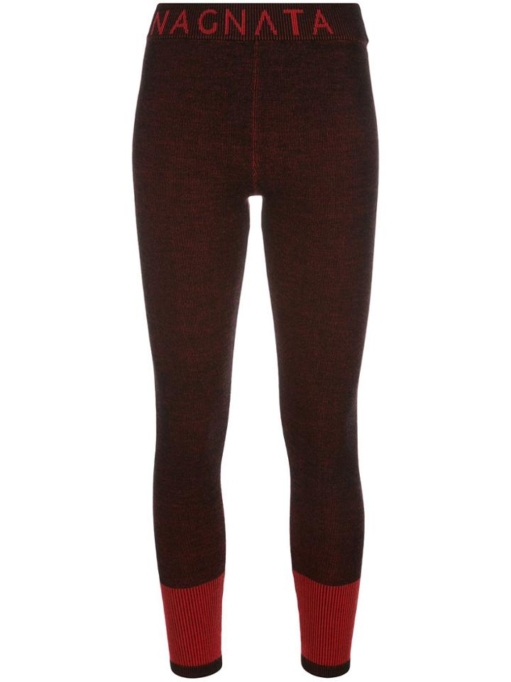 Nagnata Ribbed Lounge Leggings - Red