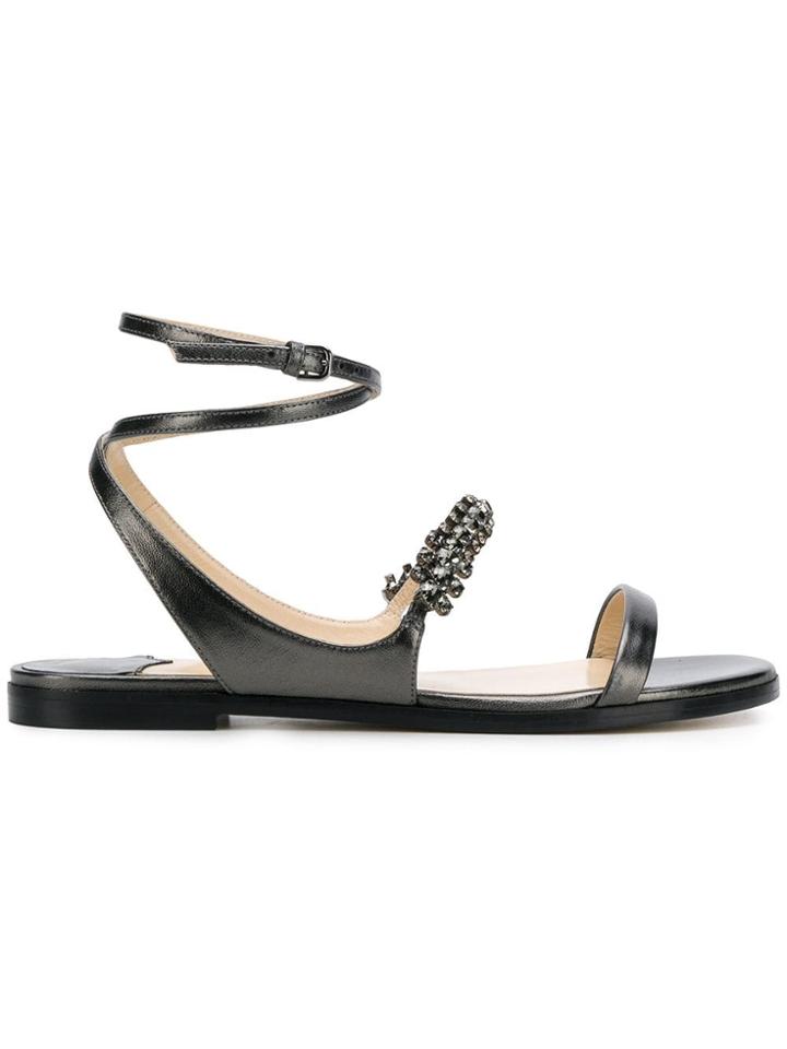 Jimmy Choo Abira Flat Sandals - Grey