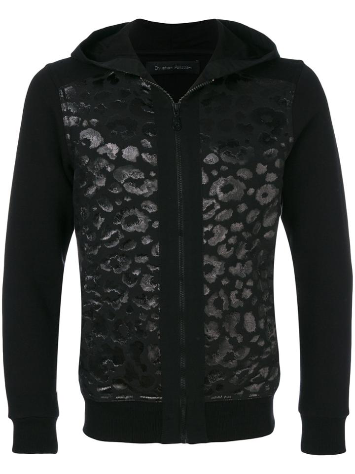 Christian Pellizzari Leopard Print Hoodie - Black