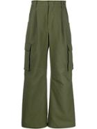 Ader Error Wide Leg Cargo Pants - Green