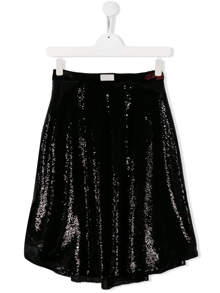Philosophy Di Lorenzo Serafini Kids Teen Sequined Midi Skirt - Black
