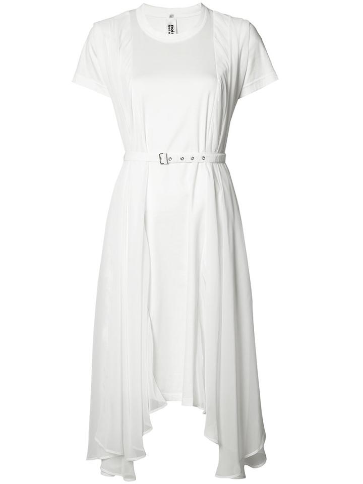 Comme Des Garçons Noir Kei Ninomiya Sheer Asymmetric Dress, Women's, Size: Small, White, Cotton/polyester