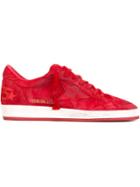 Golden Goose Deluxe Brand Ball Star Sneakers, Men's, Size: 42, Red, Cotton/leather/suede/rubber