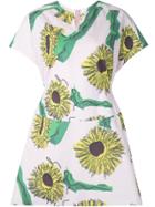 Julien David Sunflower Print Day Dress - Pink & Purple