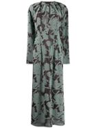 Jil Sander Floral Long-line Knitted Dress - Blue