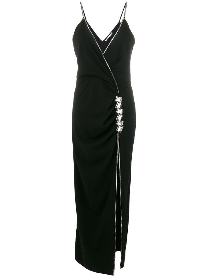 Alessandra Rich Embellished V-neck Dress - Black