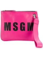 Msgm Logo Clutch - Pink