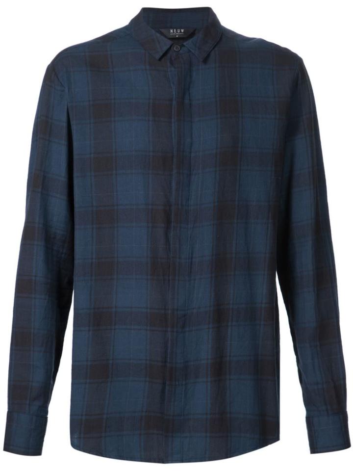 Neuw Checked Shirt, Men's, Size: L, Blue, Cotton