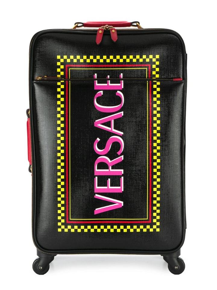 Versace Logo Printed Suitcase - Black