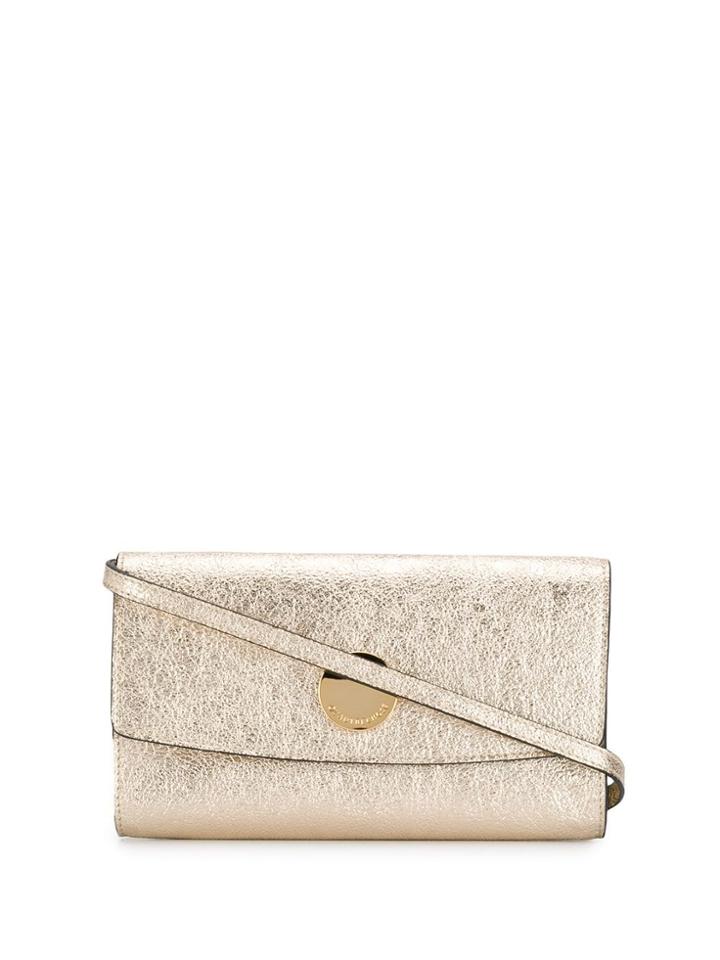 L'autre Chose Metallic Foldover Clutch - Gold