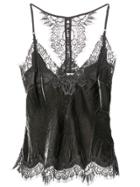Gold Hawk Lace-detail Camisole Top - Grey