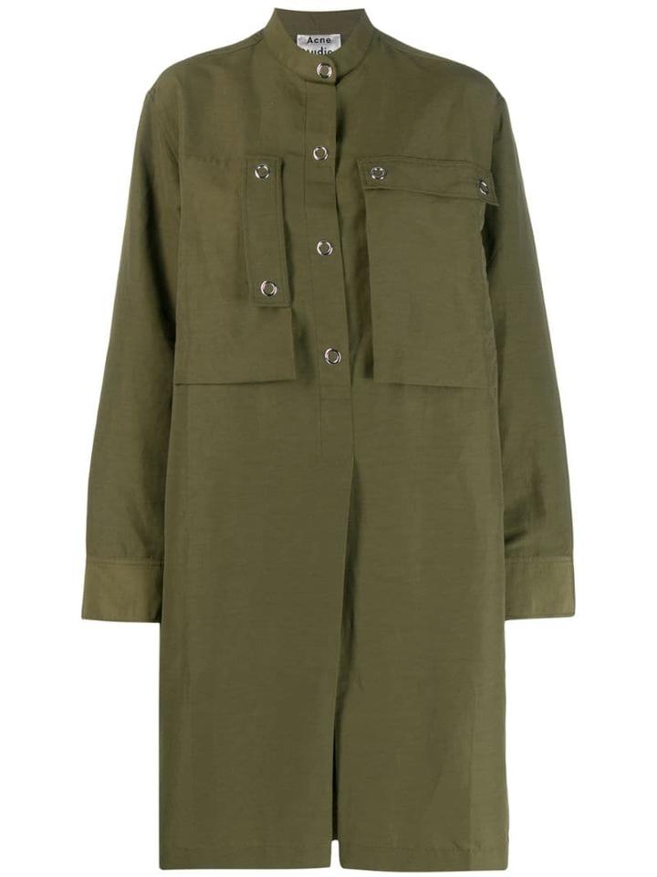 Acne Studios Boxy Fit Shirt Dress - Green